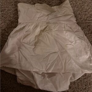 Elegant White Women's Strapless Babydoll Top